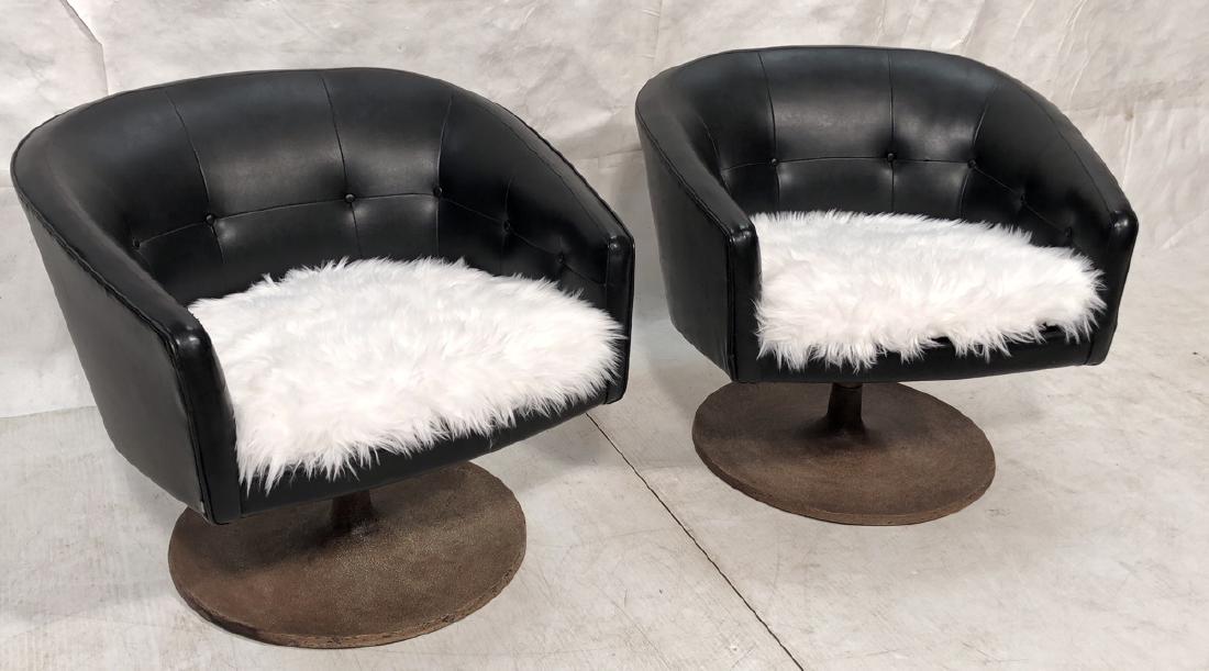Pr JENS RISOM Barrel Back Lounge Chairs. Tufted B (1 of 7)