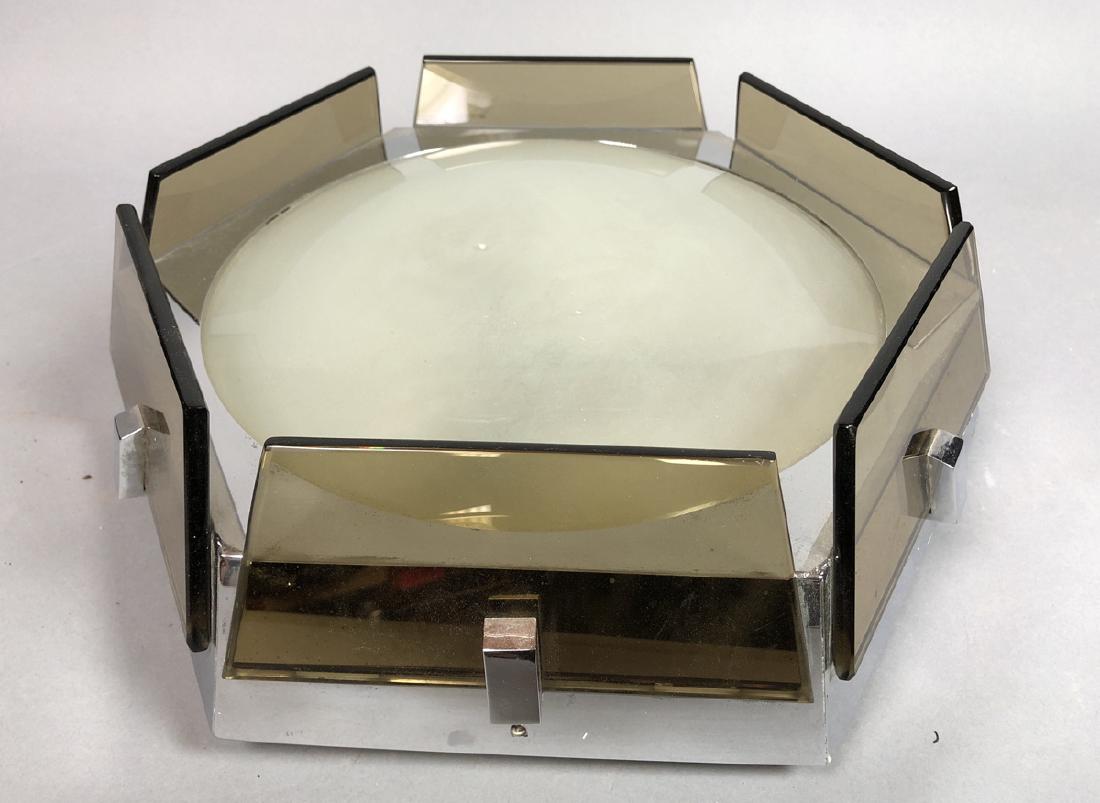 VECA Italian Smoked Glass Chrome Ceiling Fixture. (1 of 8)