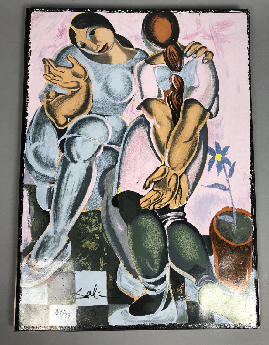 SALVADOR DALI Rare Ceramic Tile Print. 2 female f (1 of 8)