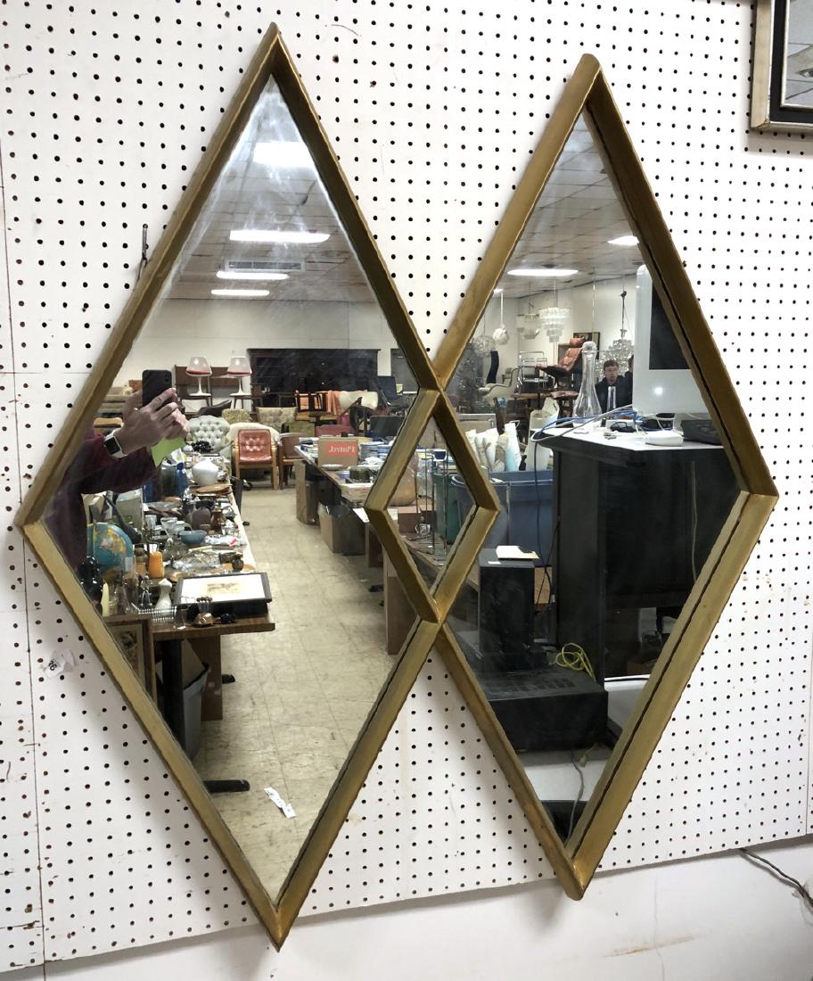 Decorator Modern Double Diamond Wall Mirror. Gilt (1 of 4)