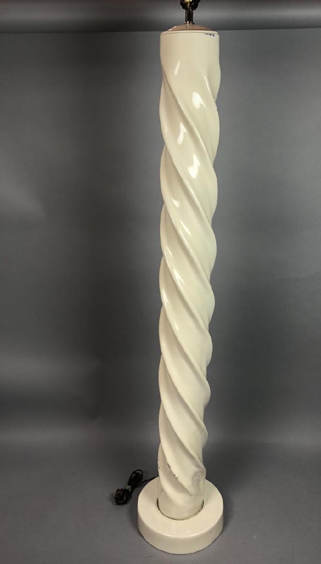KARL SPRINGER Style Twisted Floor Lamp. Off white (1 of 7)
