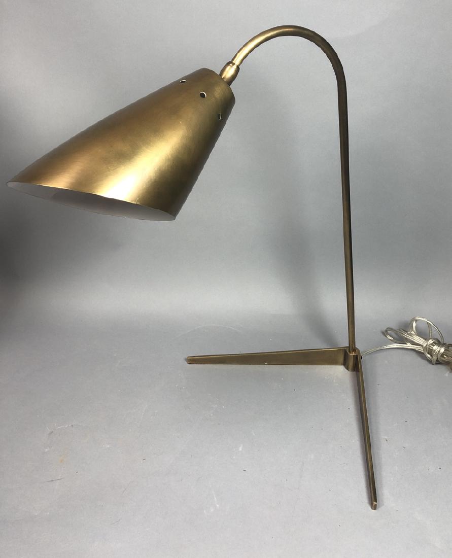 Modern brushed Brass Desk Table Lamp. 2 leg L for (1 of 6)