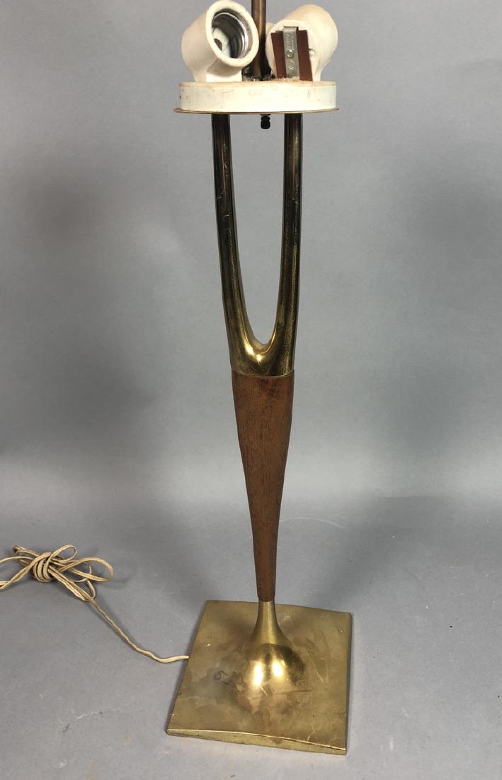 LAUREL Modern Brass & Walnut Table Lamp. Swollen (1 of 6)