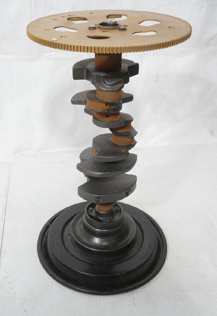 Industrial Crank Shaft Table Base. Gold painted m (1 of 8)