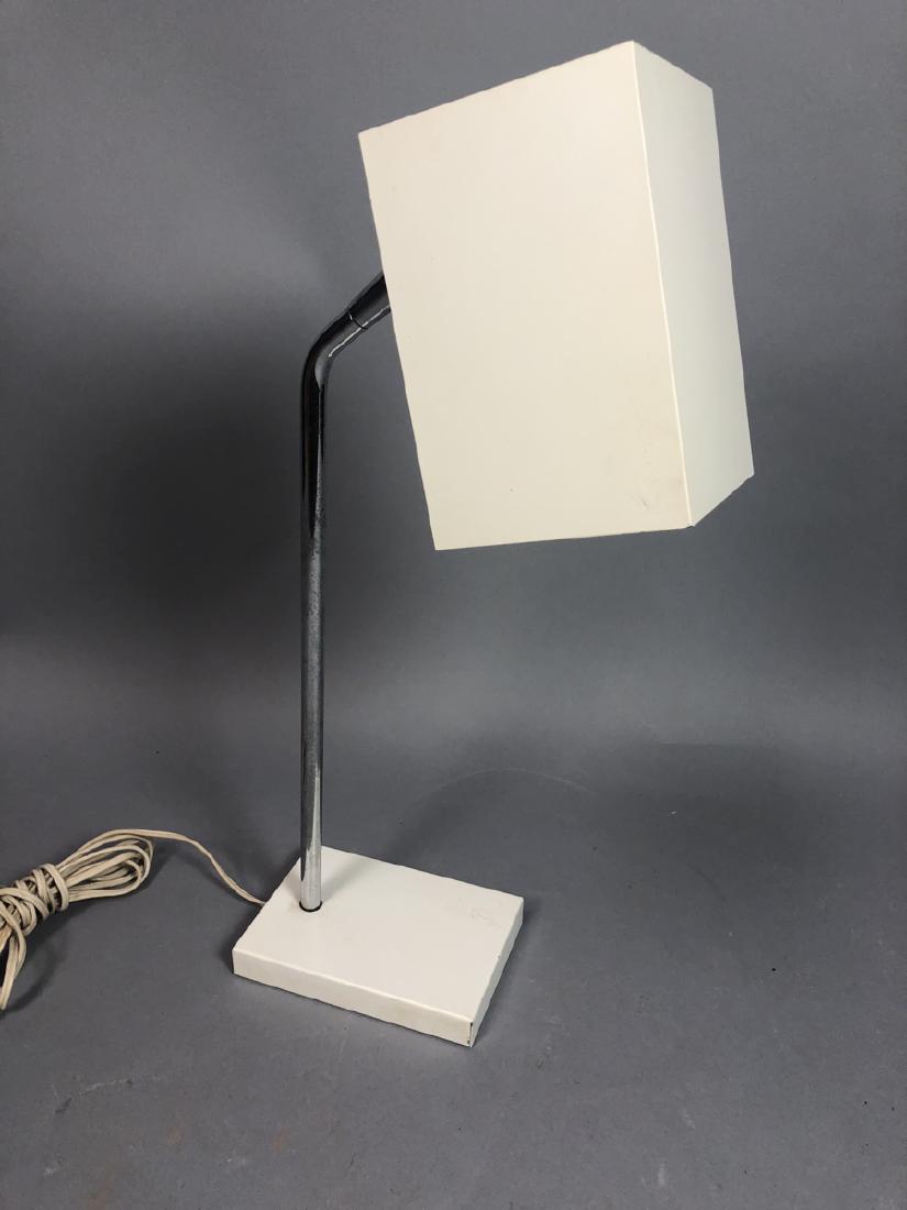 White Enamel Chrome Desk Table Lamp. Italian styl (1 of 5)