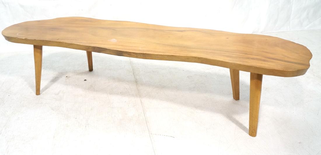 Wood Slab Coffee Cocktail Table. Shaped bevel edg (1 of 10)