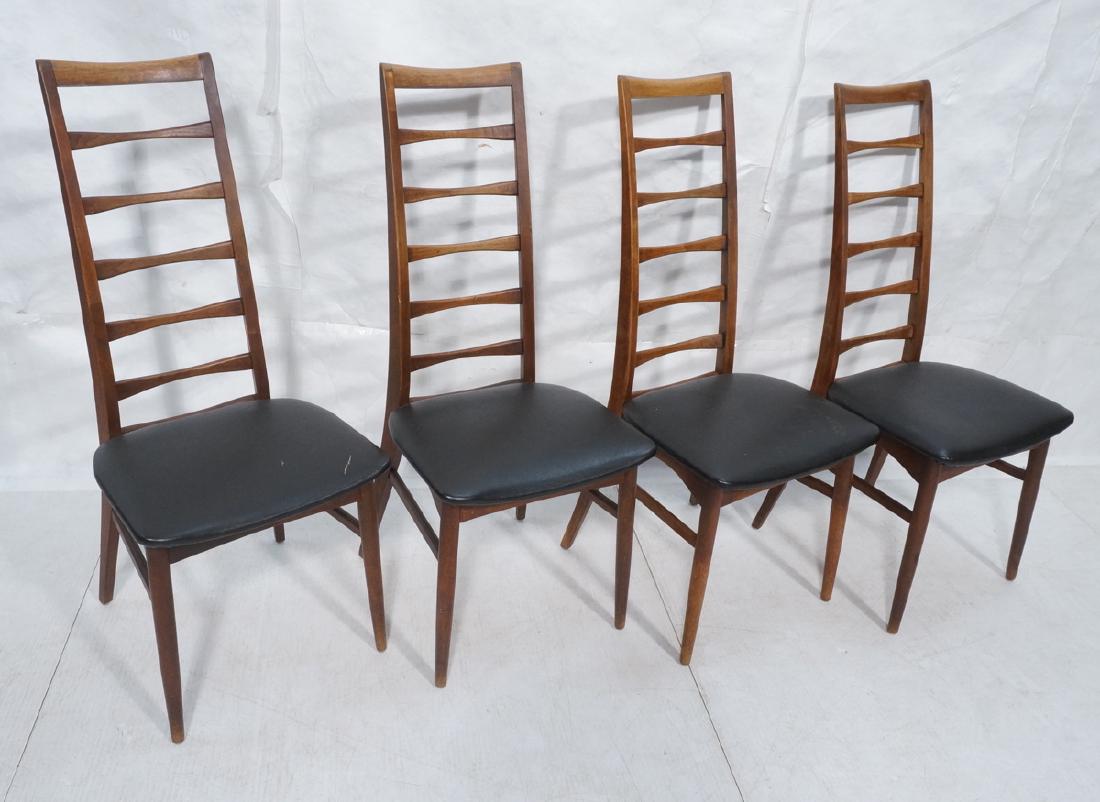 Set 4 Danish Teak KOFOED Dining Chairs. Tall thin (1 of 9)