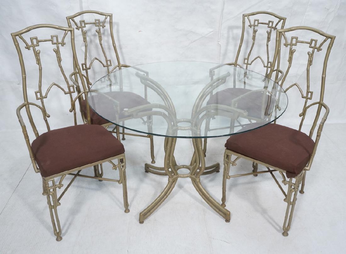 5pc Faux Bamboo Glass Top Dining Set. Asian style (1 of 10)