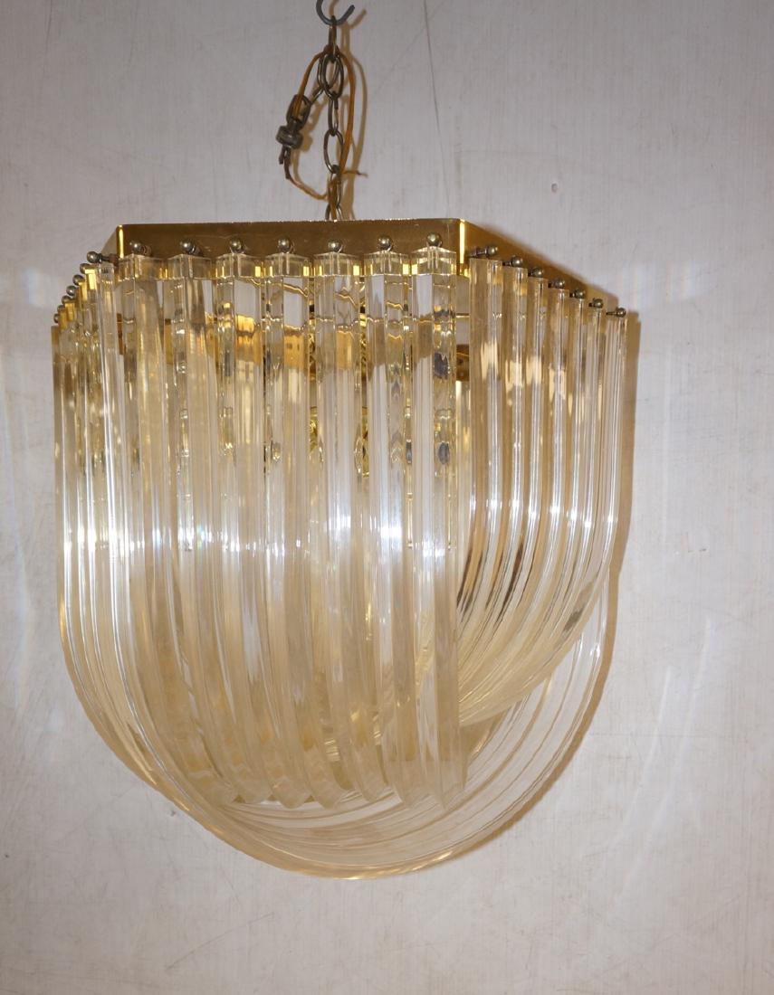 80s Contemporary Arched Lucite Chandelier. Hexago (1 of 6)