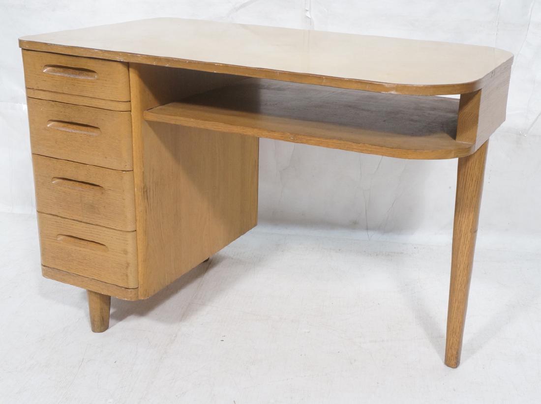 Modern Oak 3 Drawer Desk Art Moderne Style. Wood (1 of 9)
