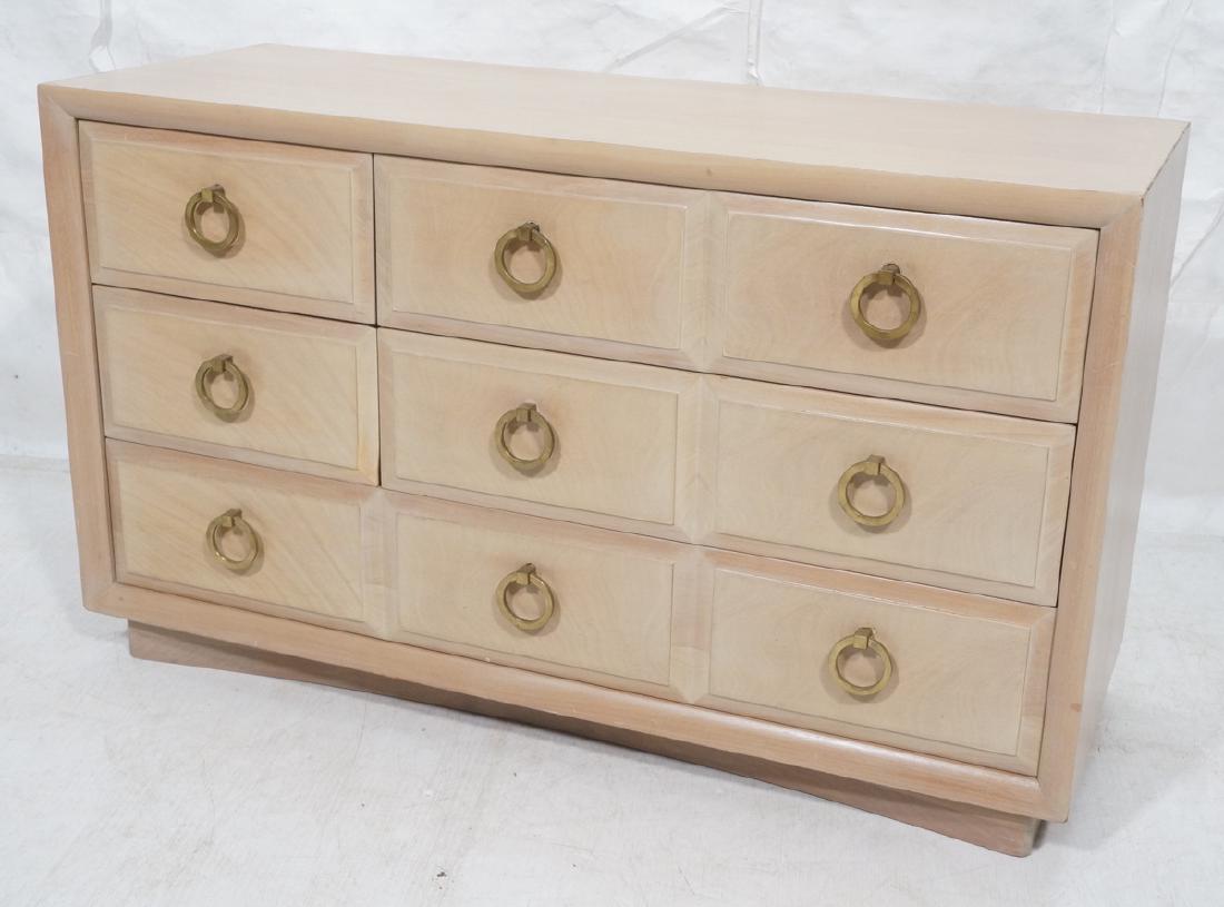 WIDDICOMB Limed Finish Credenza Cabinet. Heavy me: WIDDICOMB Limed Finish Credenza Cabinet. Heavy metal ring pulls, platform base. Widdicomb label.-- Dimensions: H: 32 inches: W: 54 inches: D: 20.5 inches ---