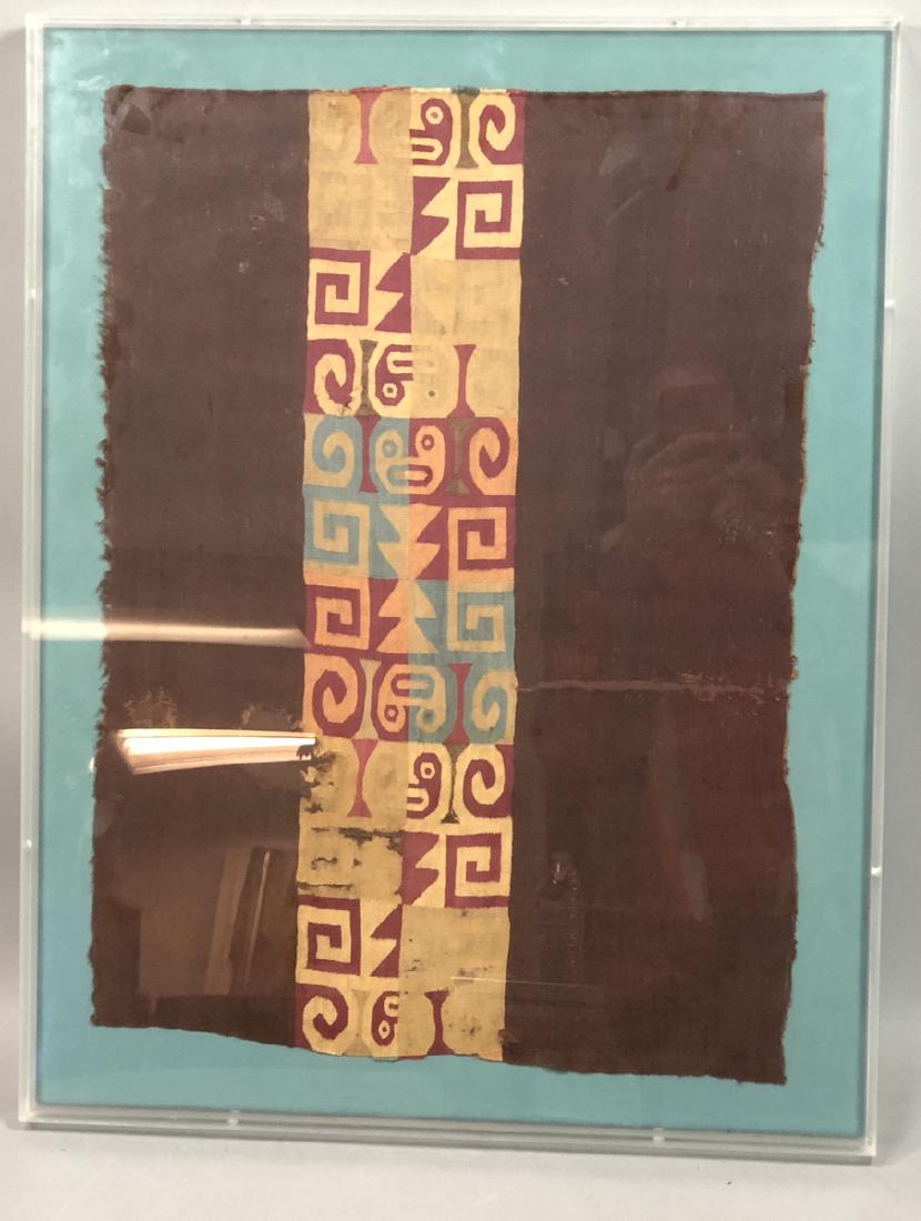 Framed Peruvian Textile Fragment. Information fro (1 of 8)
