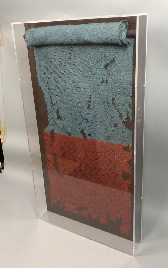 Framed Antique Peruvian Textile Fragment. Plant d (1 of 9)