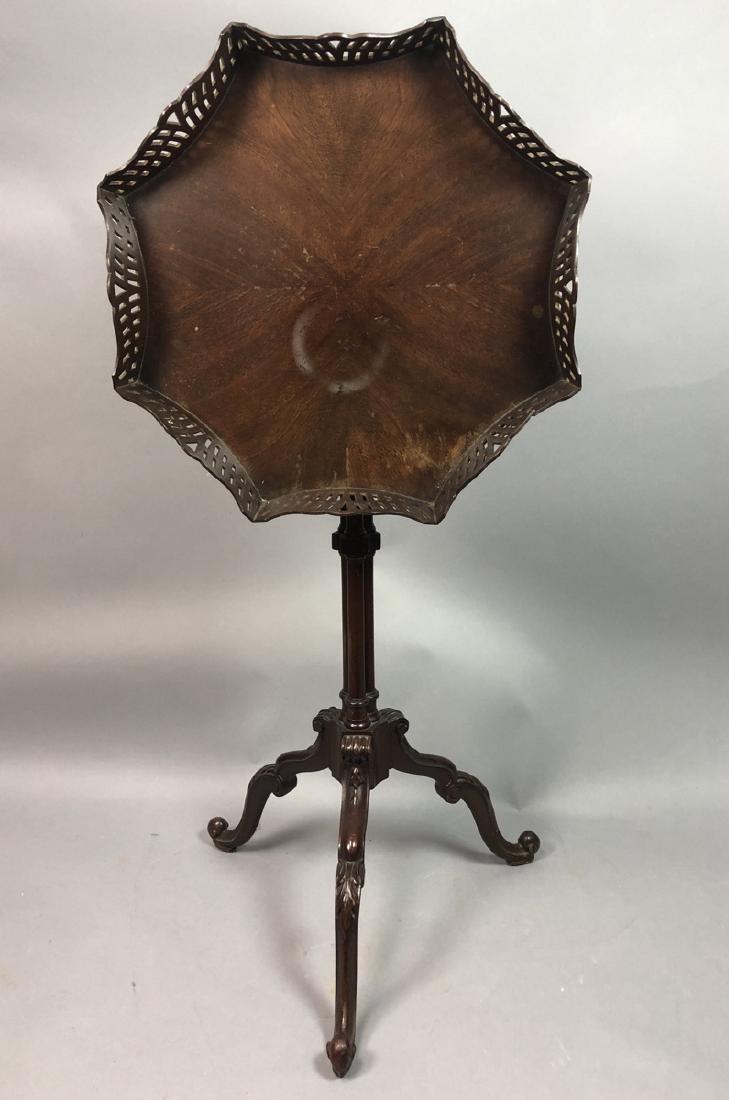 Delicate Mahogany Tilt Top Table. 3 carved legs s (1 of 6)