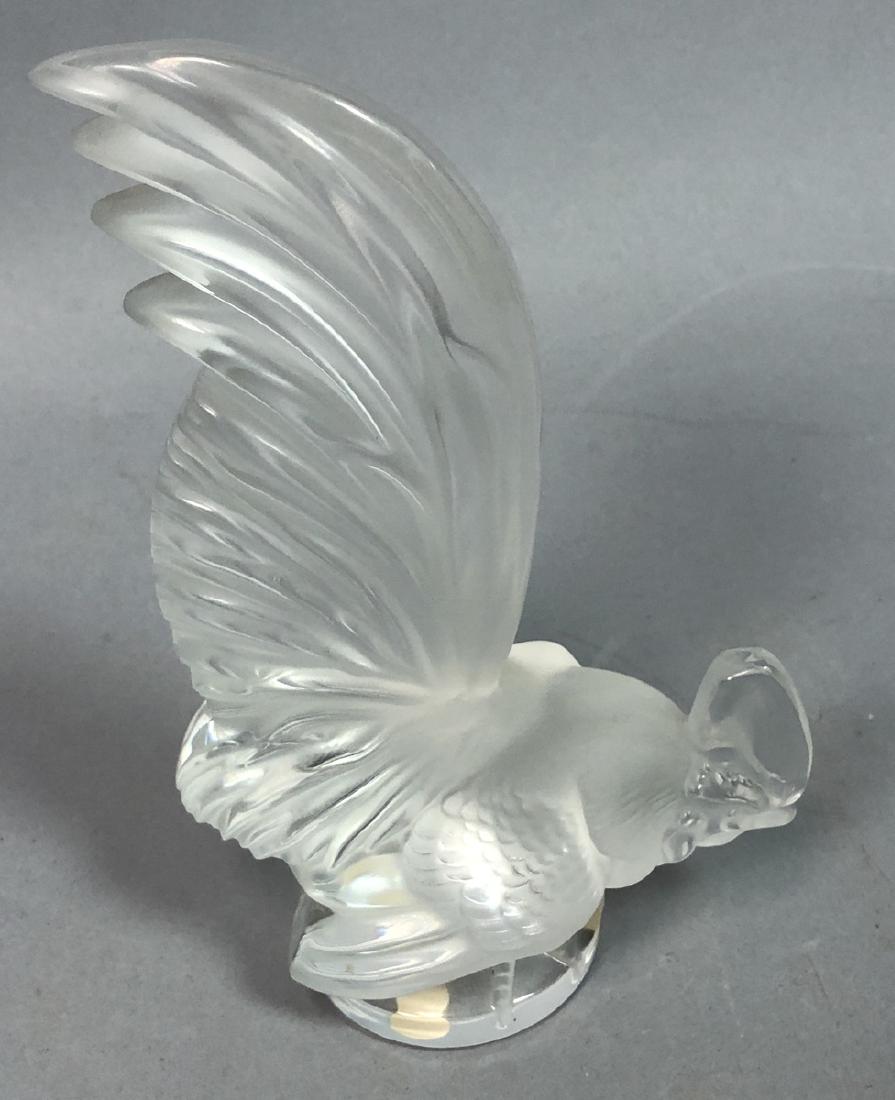 LALIQUE French Crystal Rooster Figural Sculpture. (1 of 3)