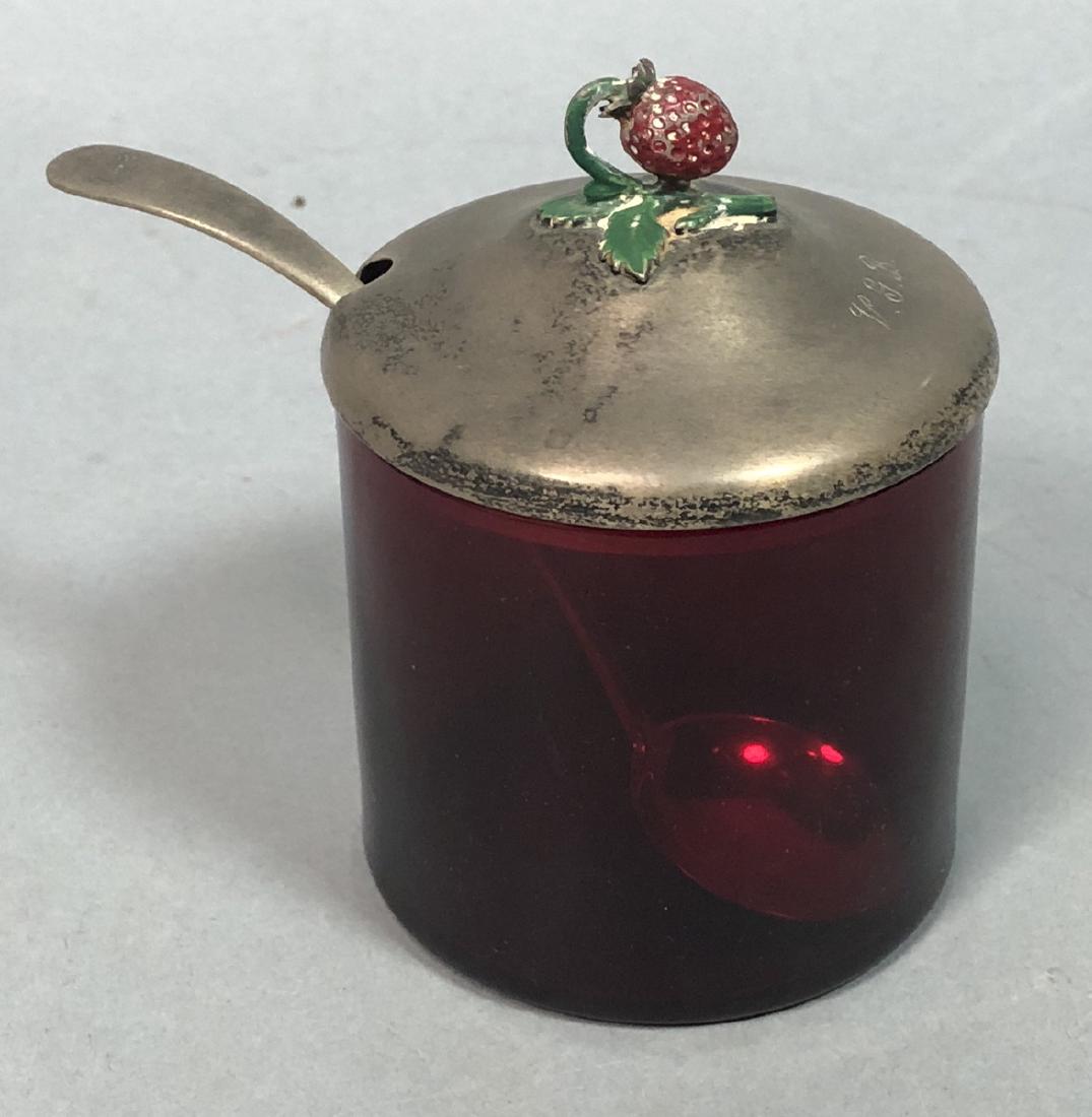 Sterling Silver Top Ruby Marmalade Jam Jar. Ruby (1 of 5)