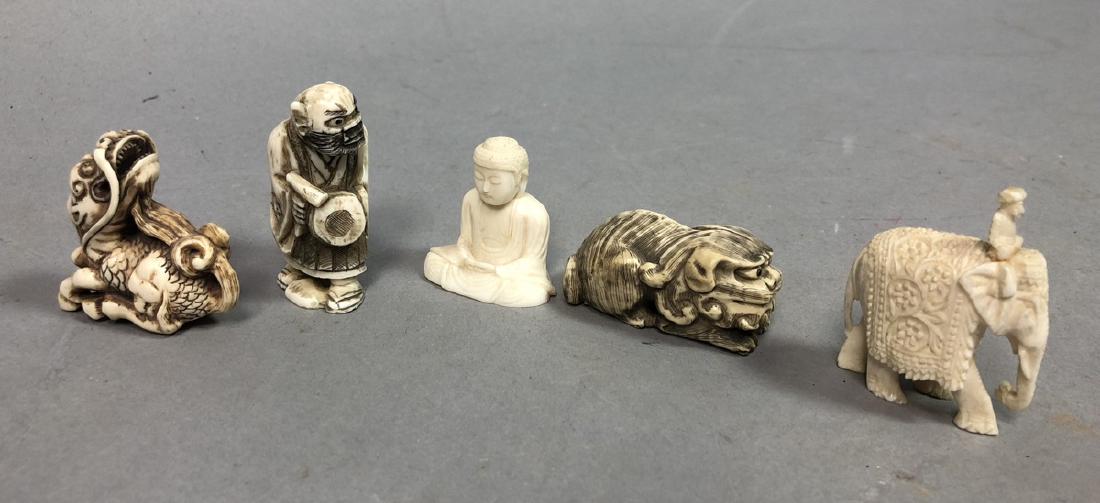 Carved Figural Miniature Asian Items incl 3 Netsu (1 of 13)