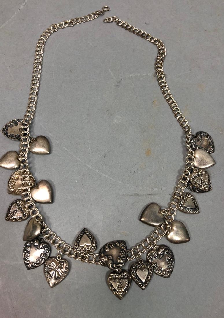 Sterling Silver Vintage Heart Charm Necklace. 21 (1 of 8)