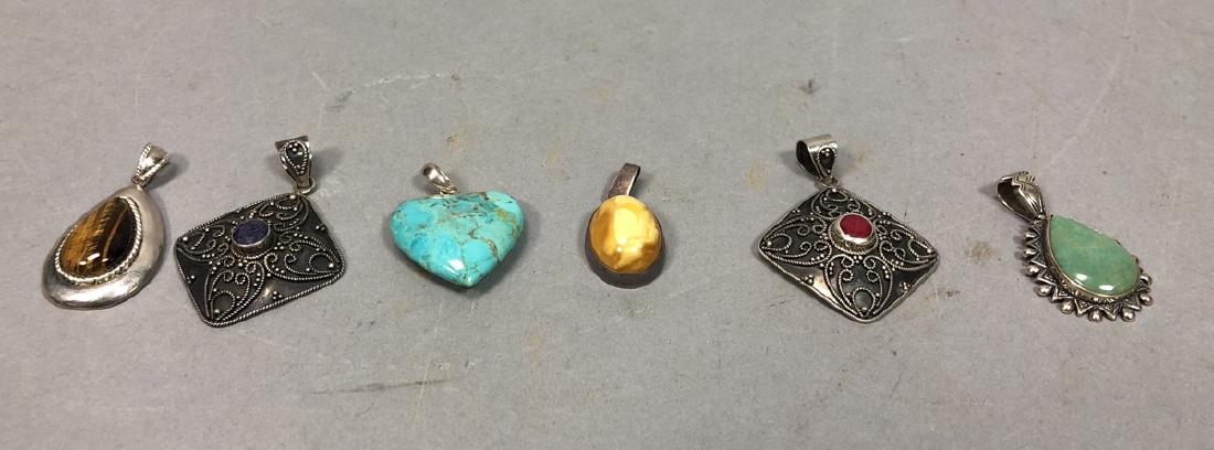 6pc Sterling Stone Necklace Pendants. 2 Samuel Be (1 of 9)