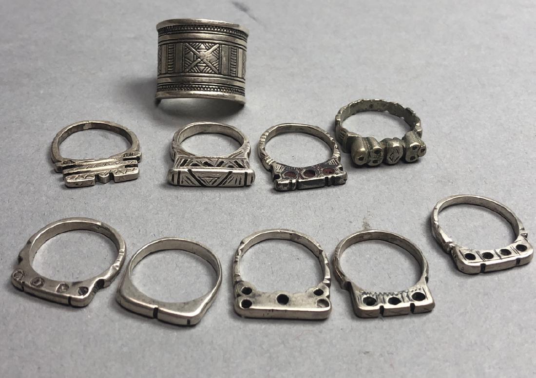 10 Tribal Silver Rings. Sterling wide band ring w (1 of 6)
