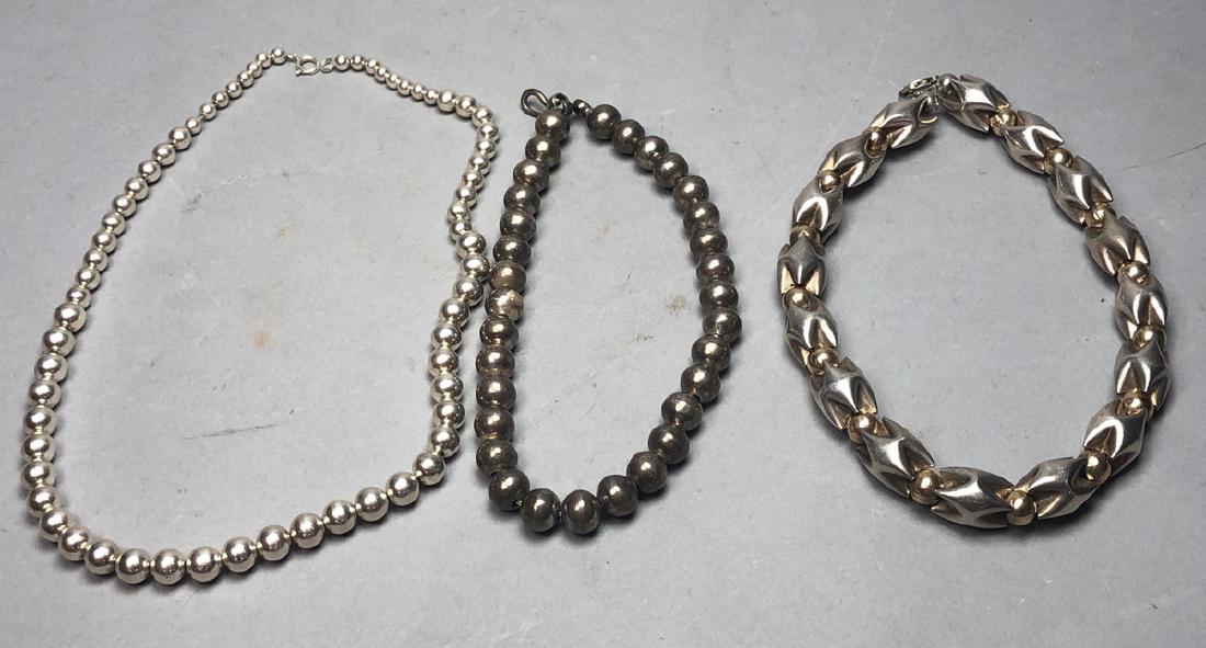3 Sterling Silver Contemporary Bead Necklaces. 2 (1 of 10)