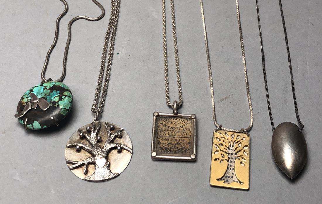 5pc Artisan Sterling Silver Pendant Necklaces. Co (1 of 10)