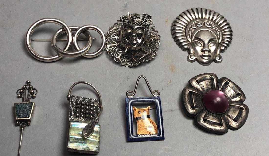 7pc Sterling Silver Pin Brooch Lot. TRUART Africa (1 of 8)