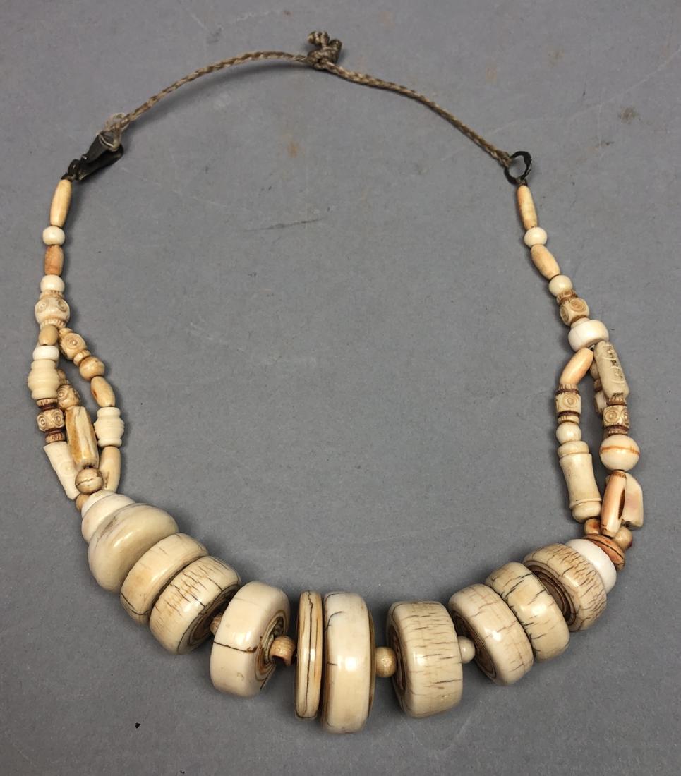 Vintage Tribal Bead Necklace. Large beads with si (1 of 8)