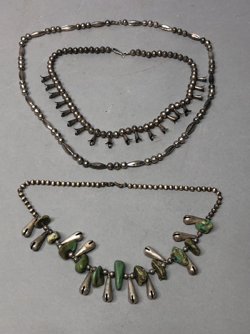 3 Silver Native American Indian Necklaces. Squash (1 of 5)