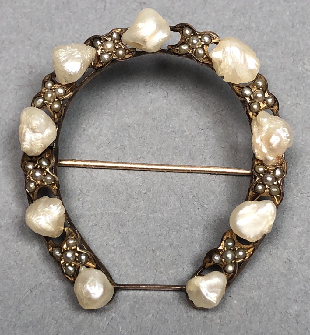 Tests 10K Gold Horseshoe Pin. Irregular blister p (1 of 4)