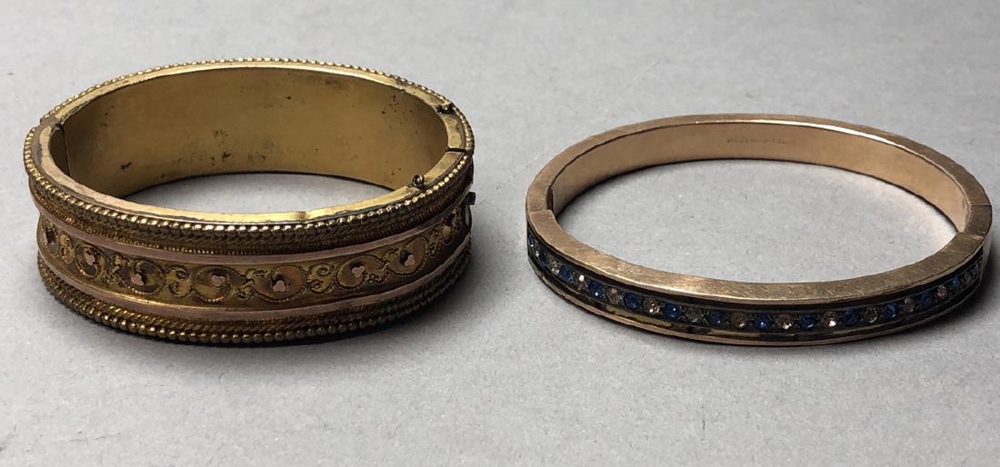 2 Vintage Antique Hinged Cuff Bracelets Victorian (1 of 7)