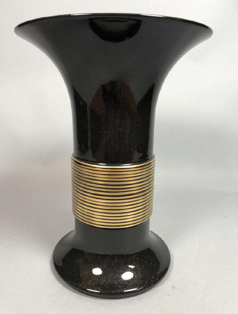 JACQUES MOLIN for LORIN MARSH Ceramic Vase. Black (1 of 7)