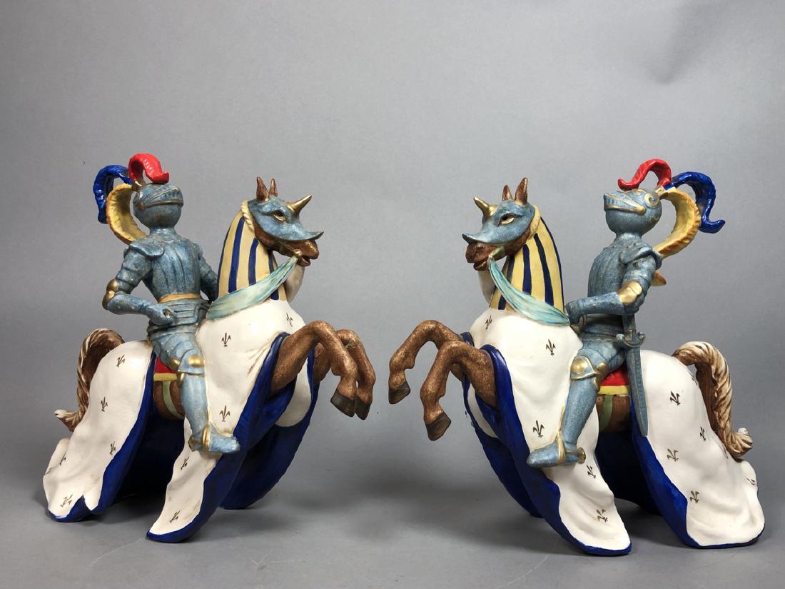 Pr Continental Ceramic Figural Sculptures Knights (1 of 7)