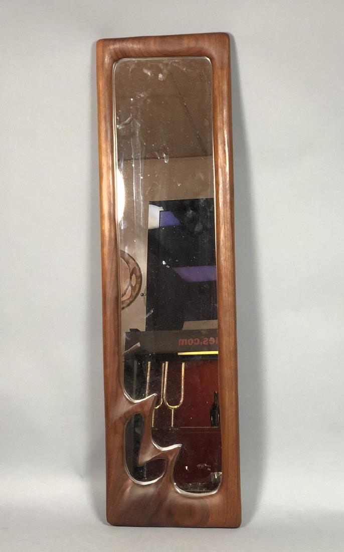 DESIGNS in WOOD Modern Walnut Wood Frame Mirror. (1 of 6)