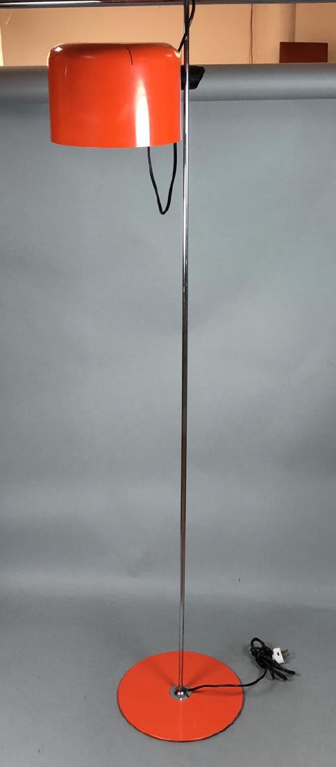 JOE COLUMBO Orange Enamel Floor Lamp. Chrome tube (1 of 6)