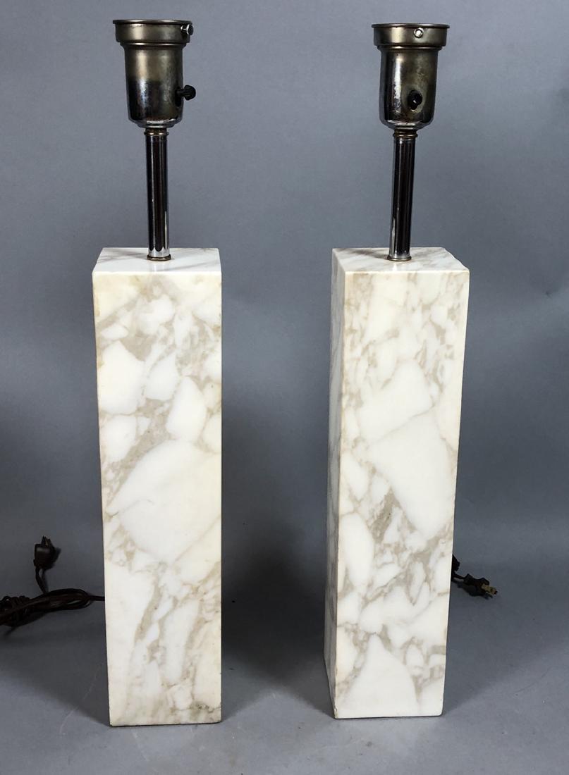 Pr ROBSJOHN GIBBINGS   Marble Column Table Lamps. (1 of 9)