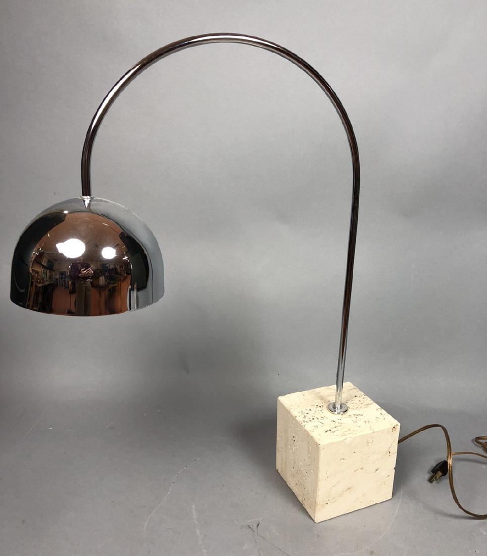 ROBERT SONNEMAN Travertine Marble Chrome Table La (1 of 6)