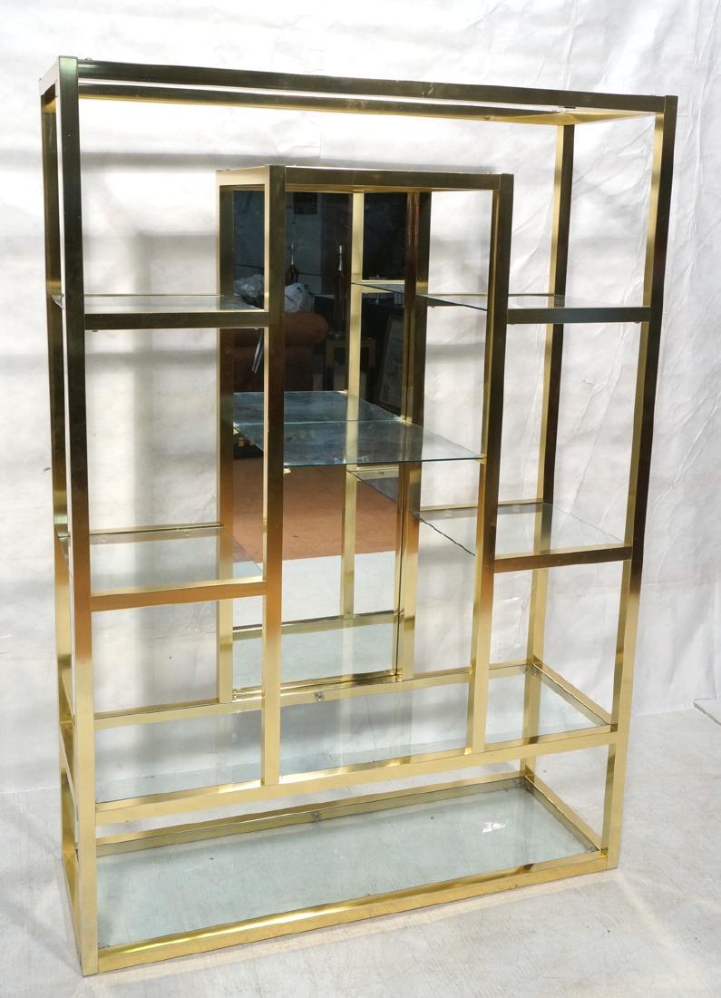 MILO BAUGHMAN Style Gilt Aluminum Etagere Display (1 of 7)