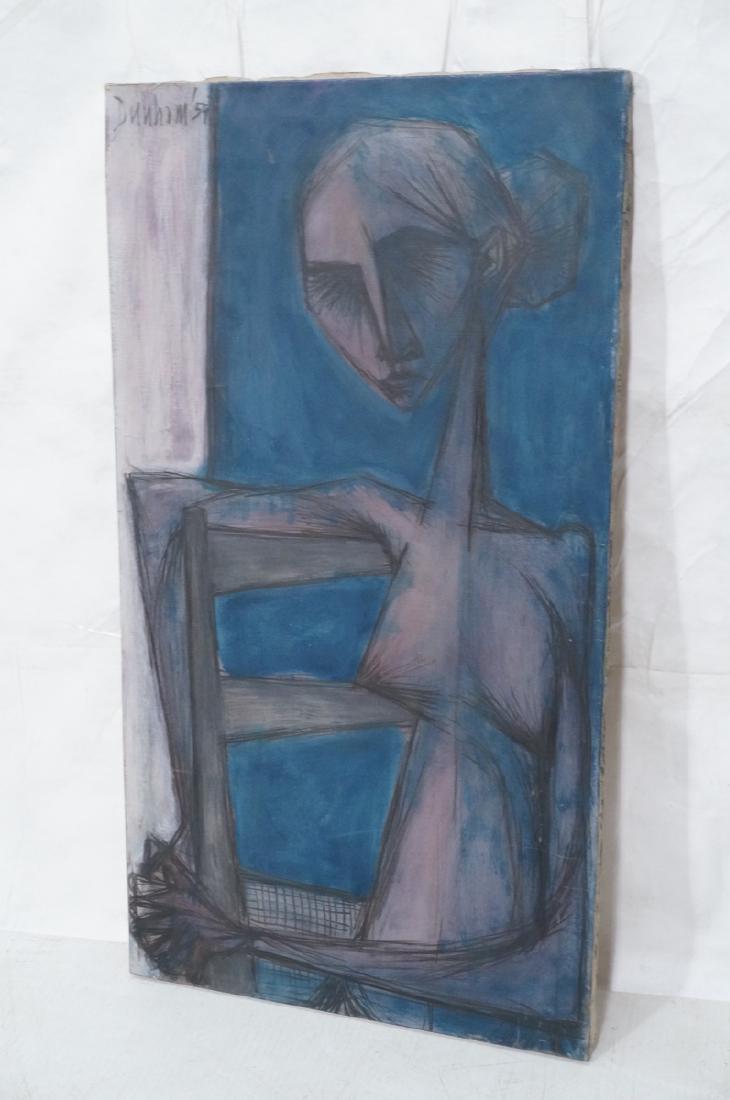 Signed DUNHAM Modernist  Portrait Oil Painting. M (1 of 5)