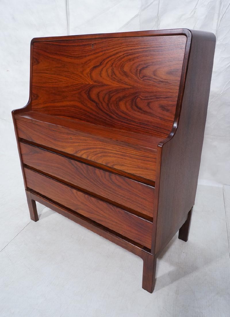 3 Drawer Danish Rosewood Drop Front Desk. Happy V (1 of 11)