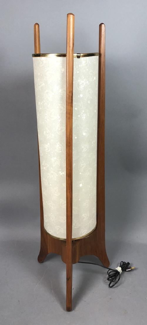 Modern Walnut Tri Leg Table Lamp. Bubble textured (1 of 4)