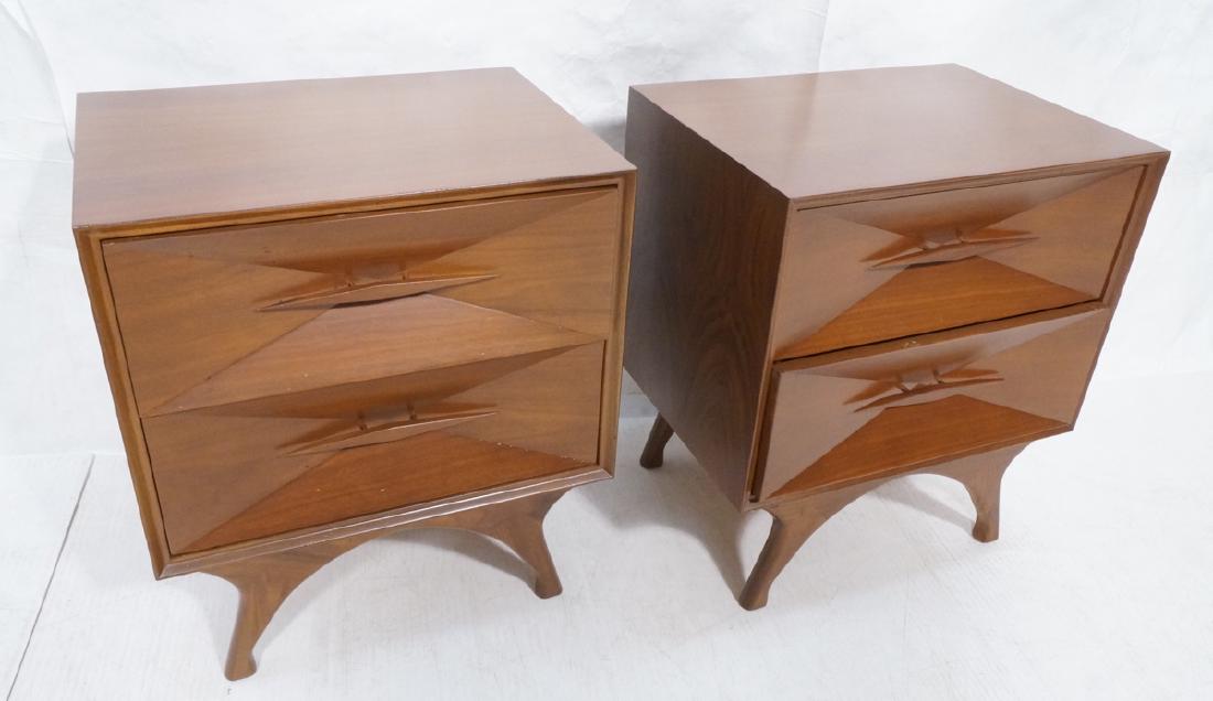 Pr American Modern Walnut Night Stands. 2 drawer (1 of 7)