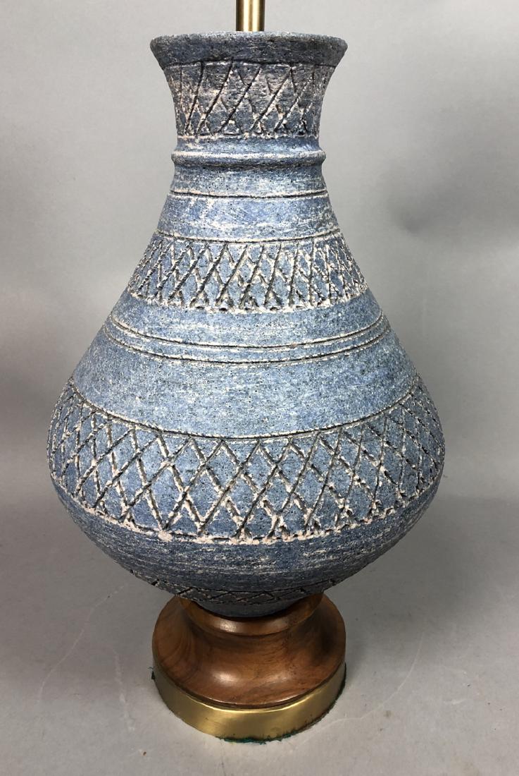 Lg Modernist Blue Glazed Ceramic Table Lamp. Swol (1 of 8)