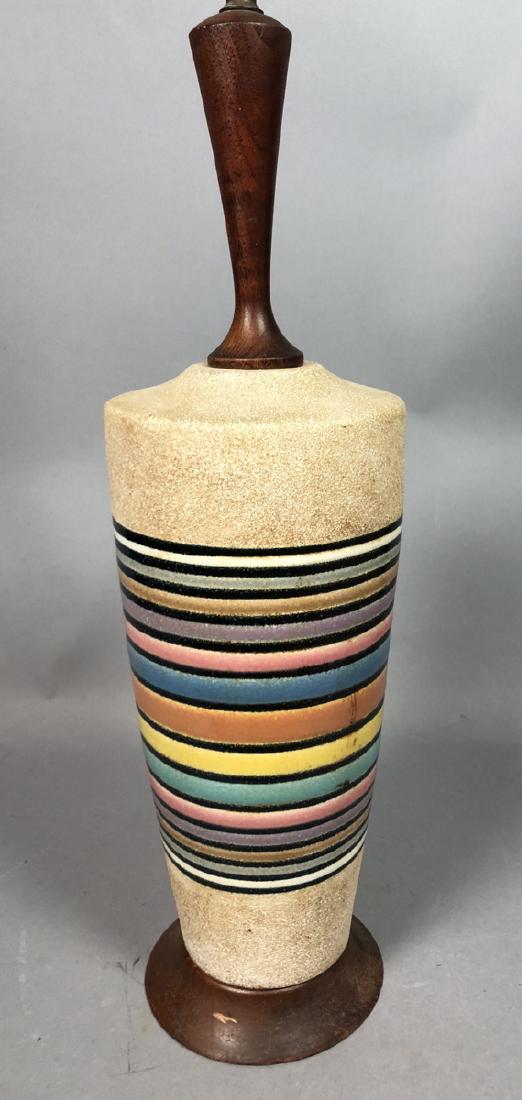 Modernist Rainbow Pottery Table Lamp. Textured ve (1 of 7)