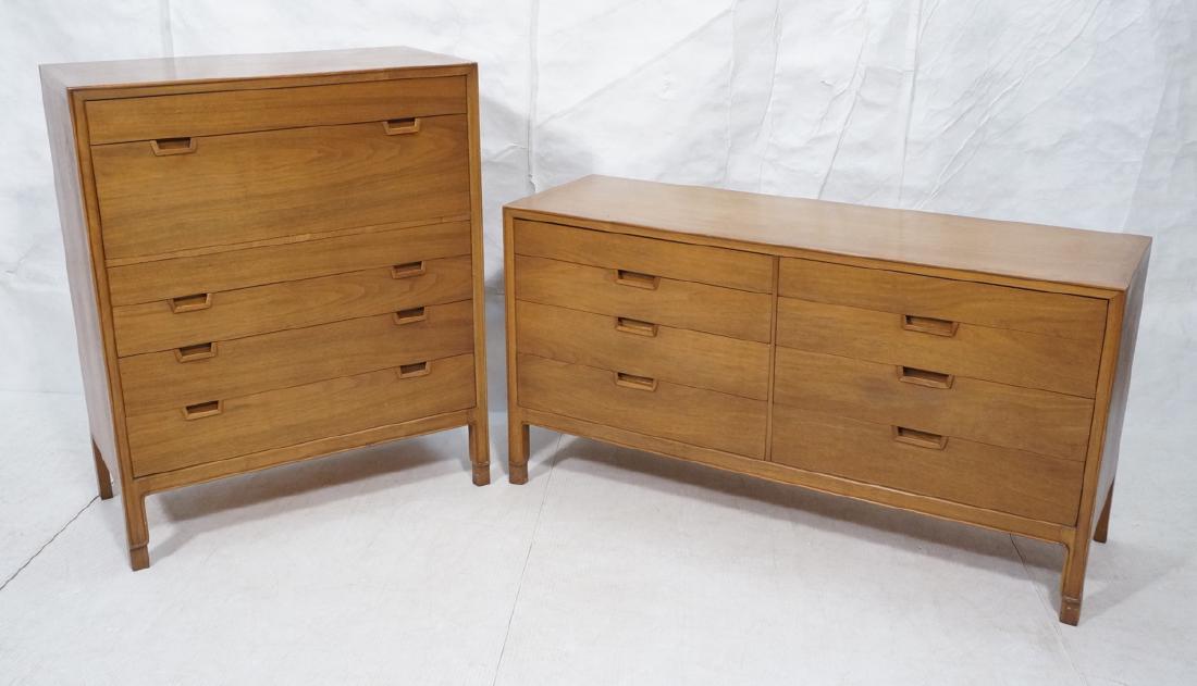 2pc MOUNT AIRY Walnut Bedroom Dressers. JANUS Col (1 of 12)