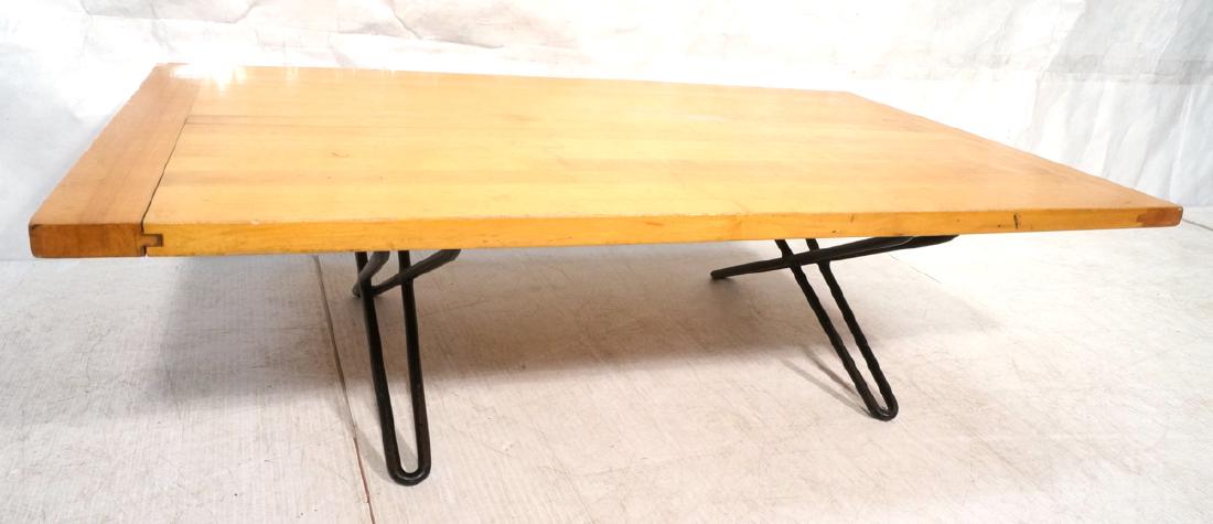 Modern Blond Wood Low Coffee Cocktail Table. Heav (1 of 5)