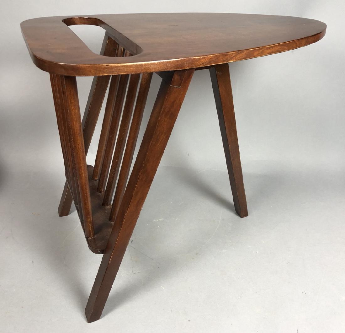 Modern Guitar Pick Form Wood Magazine Rack Table. (1 of 5)