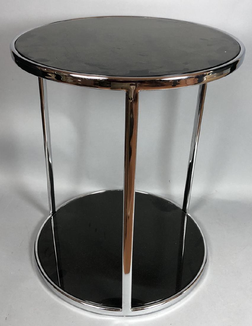 Chrome Modern Drum Form Side Table. Chrome frame (1 of 4)