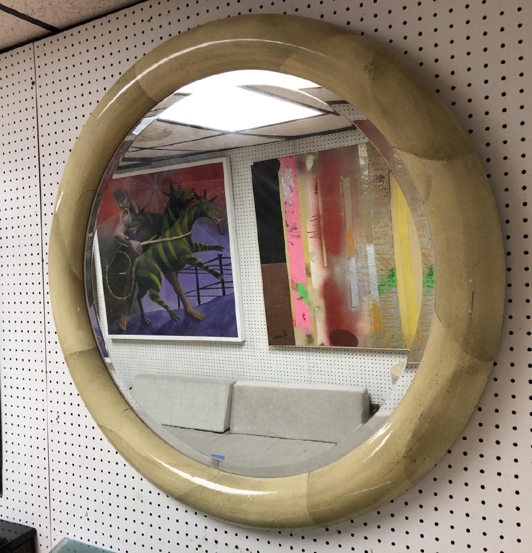Faux KARL SPRINGER Decorator Modern Mirror. Round (1 of 5)