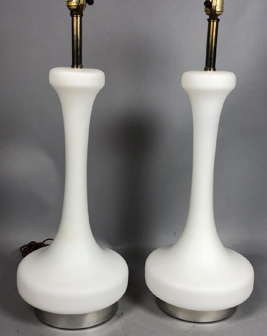 Pr LAUREL Frosted White Glass Modern Table Lamps. (1 of 10)